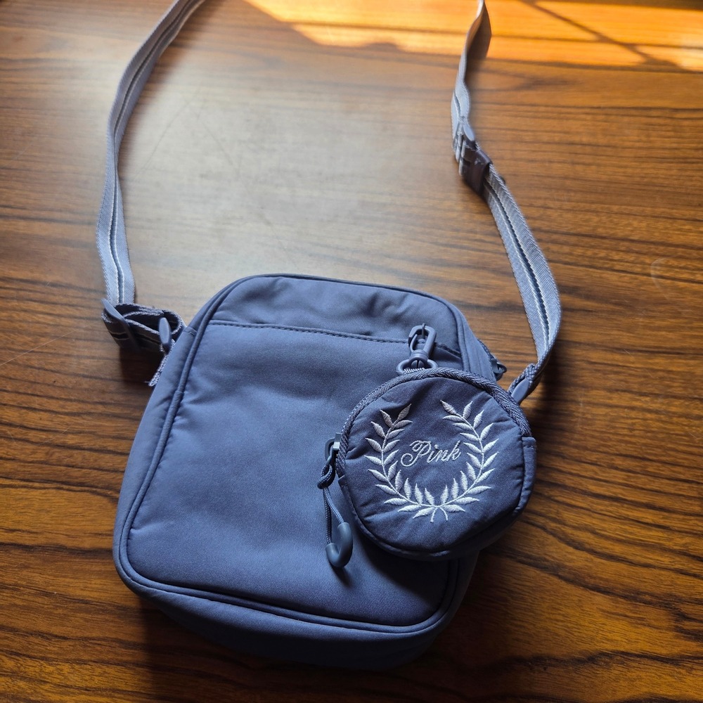 Victorias Secret PINK Nylon Crossbody Bag with Coin Purse Blue Purple